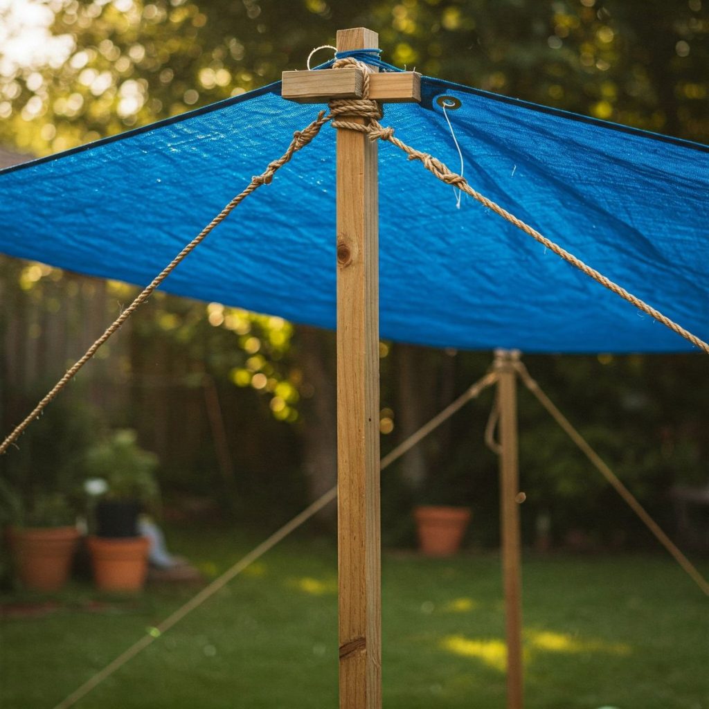 ایجاد سایه‌بان با پارچه یا برزنت